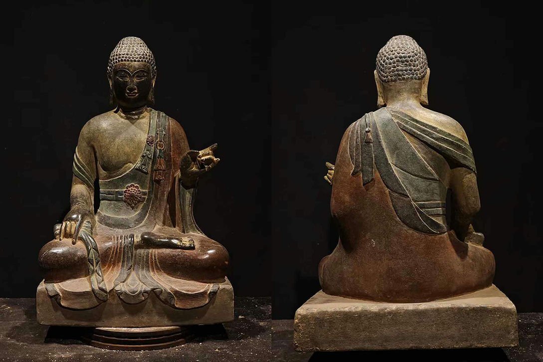 ■ Kinghin / Age Old Store ■ C3887 Tang Era Aoishi Buddha Aoishi -Cho Sculp