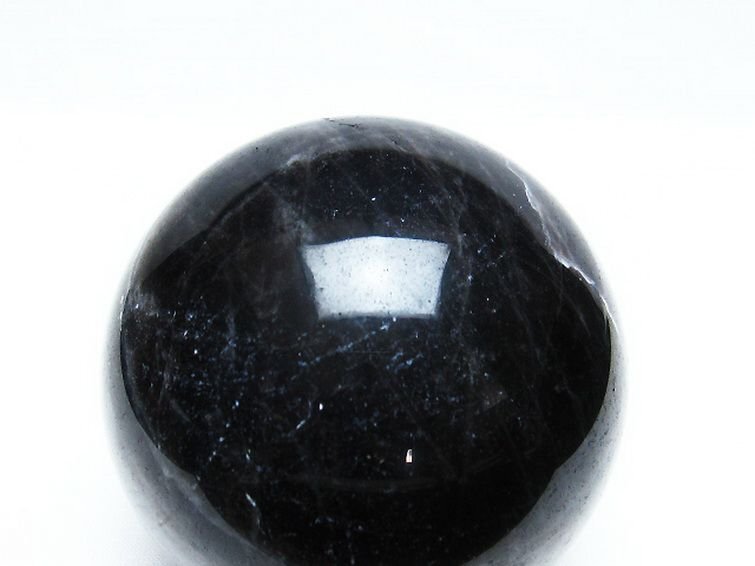 誠安◆天然石最高級品モリオン 純天然 黒水晶 丸玉 73mm [T572-9787]_画像2