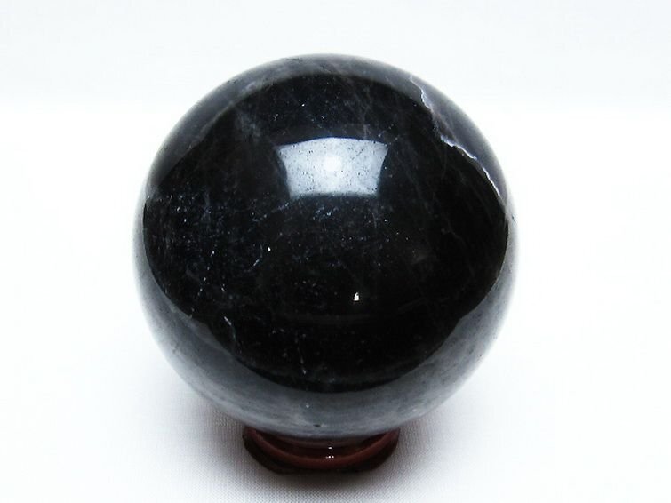 誠安◆天然石最高級品モリオン 純天然 黒水晶 丸玉 73mm [T572-9787]_画像3