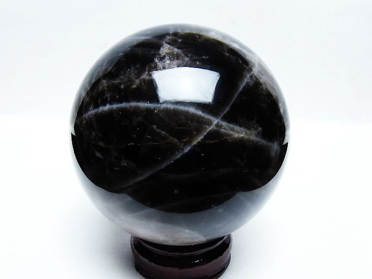 誠安◆1.7Kgモリオン 純天然 黒水晶 丸玉 104mm [T572-9925]の画像3