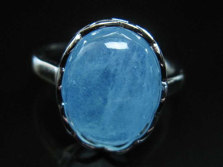 . cheap * super-rare super-beauty goods AAA class natural aquamarine ring (15 number )[T367-6344]