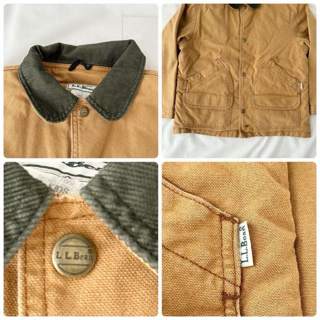 USA製 80s L.L.BEAN ダック ハンティングジャケット KIDS キッズサイズ 襟コーデュロイ （ ビンテージ 80年代 エルエルビーン マッキーノの画像8