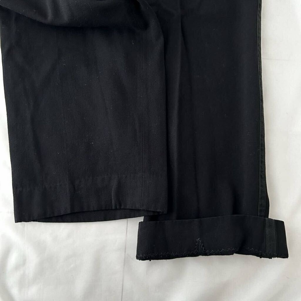 40s 50s боковой линия слаксы брюки все черный чёрный ( Vintage 40 годы 50 годы подтяжки кнопка широкий Buggy брюки 