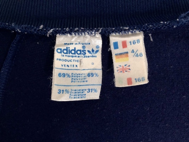 アディダスオリジナルベースFirstモデル ジャージ フランス製 Navy Blanc ヴィンテージ adidas VENTEX made in FRANCE 70s ファースト_画像7