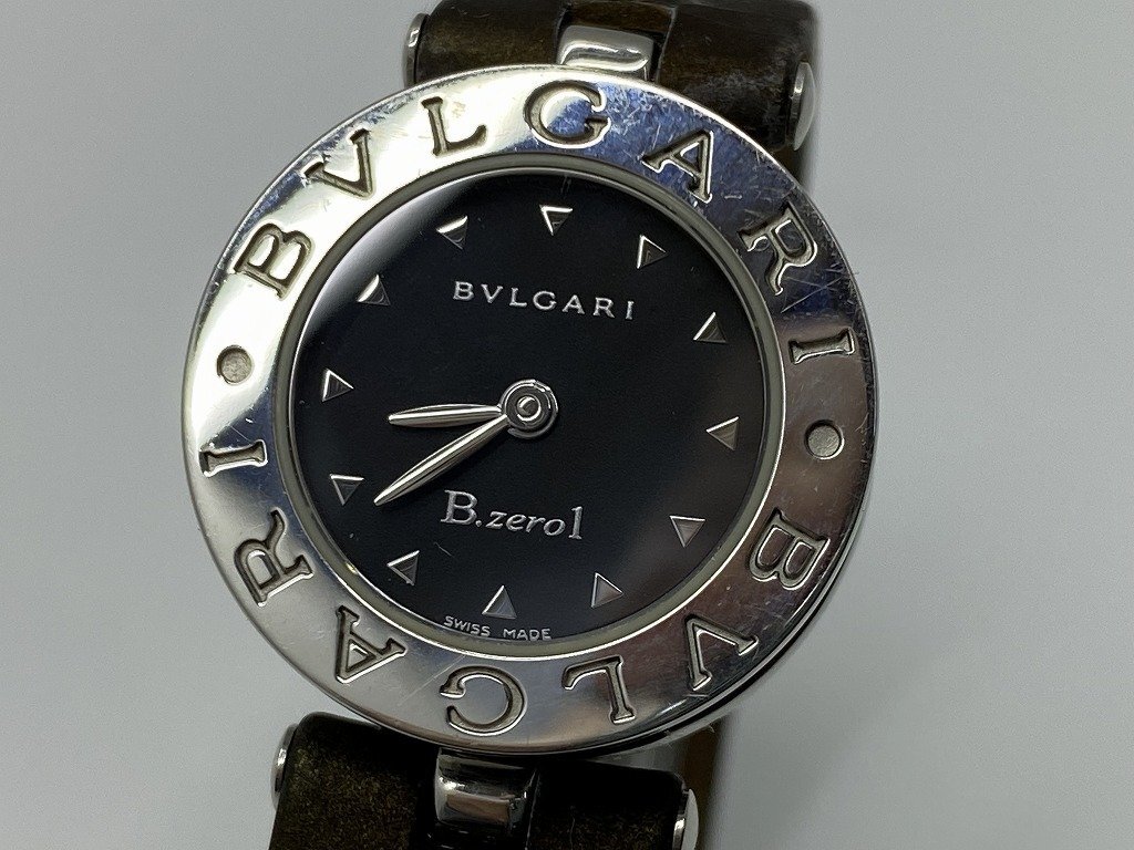 ■大人気【BVLGARI ブルガリ B.zero 1 ビーゼロワン シルバー BZ22S ブラック文字盤 レディース クオーツ 腕時計 スイス 純正バックル】SH-の画像1