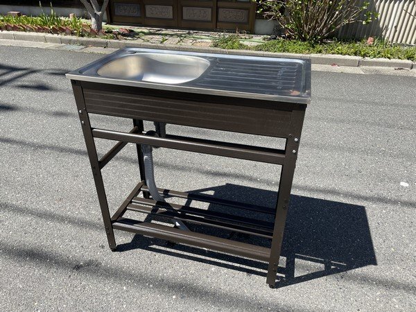 §イベント使用品【綺麗 1槽シンク 流し台 間口750×奥行400×高さ815mm 厨房機器 業務用品 キッチン 飲食店 小型/軽量】P03295