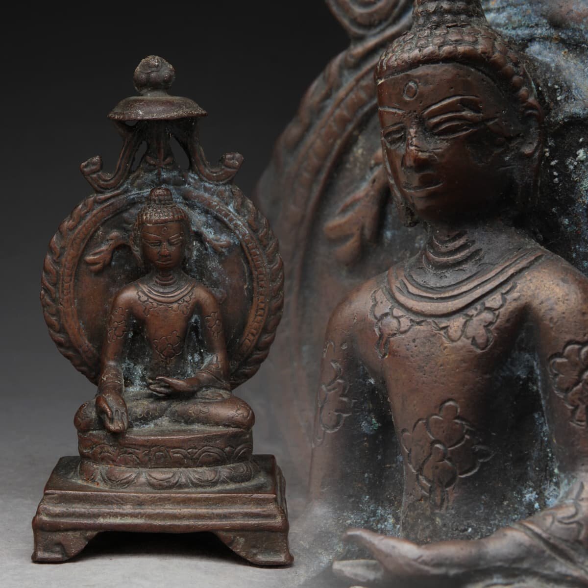 JK300 時代 古銅「仏陀」高14.8cm 重400g・銅釈迦如来像・銅釋迦牟尼佛像・瞑想仏像 仏教美術 寺院仏具