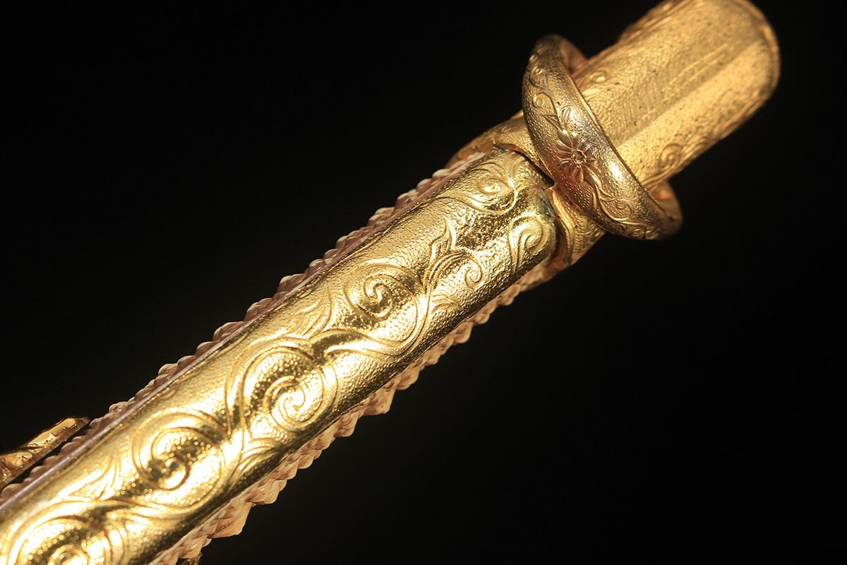 DS559 sword fittings gorgeous ... mother-of-pearl . gold ornament long sword . total length 101cm total -ply 1.5kg sword sack attaching * ornament long sword *.. sword armor 