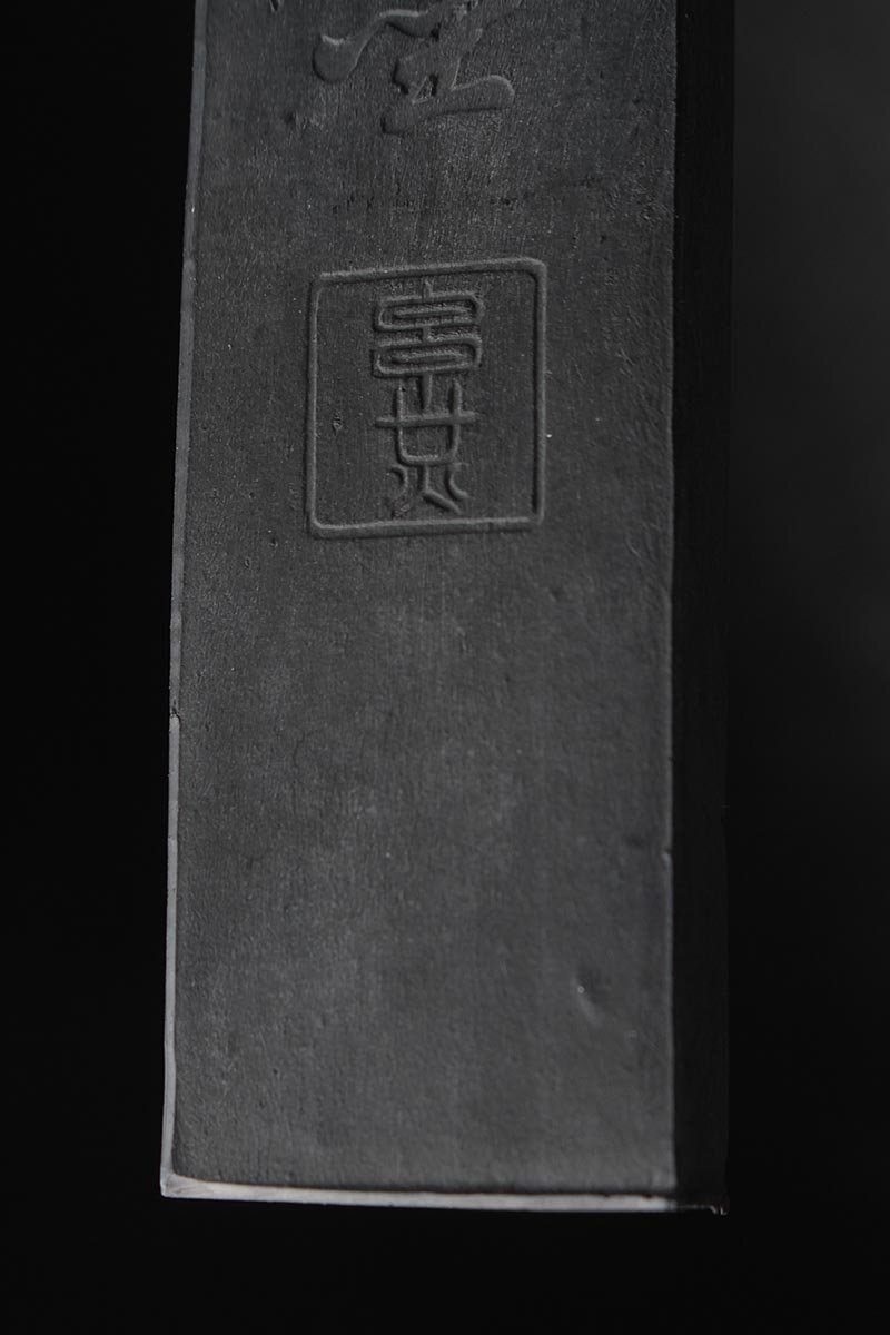 JJ691 【玄光】古墨・唐墨「青墨 道光比翼」縦9.1cm 重25g 未使用・中国書画墨・中国墨 書道具_商品詳細もご覧ください