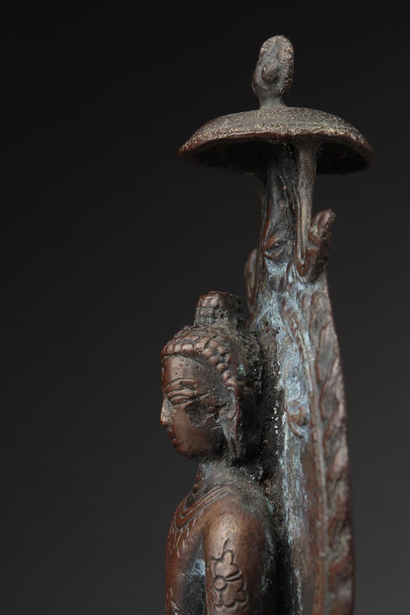JK300 時代 古銅「仏陀」高14.8cm 重400g・銅釈迦如来像・銅釋迦牟尼佛像・瞑想仏像 仏教美術 寺院仏具