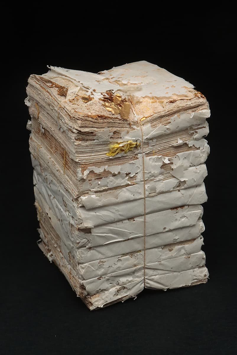 ER827 時代 純金箔シート「正方形」 まとめて 多数 総重3.2kg 木箱附 検)装飾用金箔 ネイル アート 蒔絵 食用 金美術の画像2