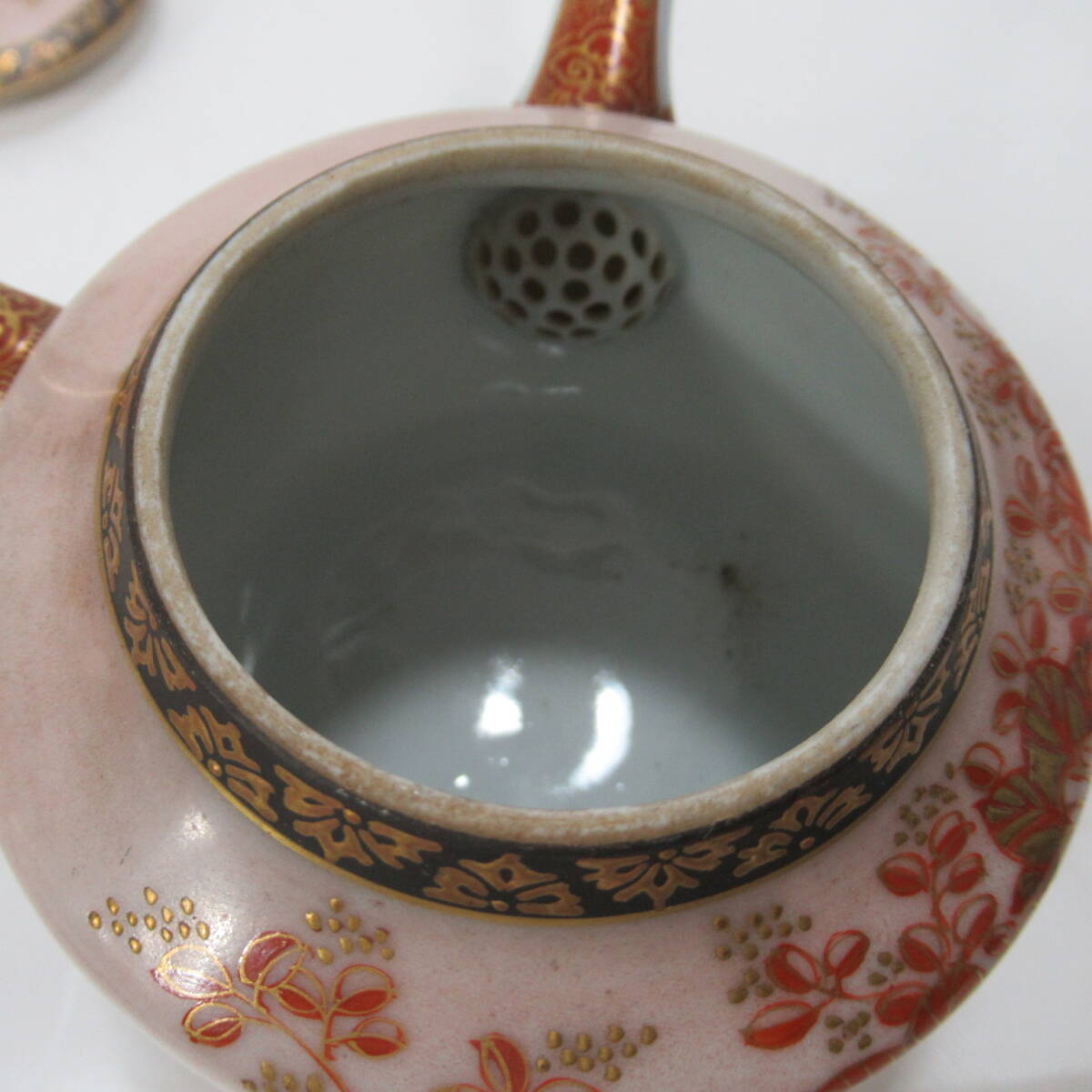九谷焼 煎茶セット 急須 湯冷まし 茶碗 ５客 花金彩 煎茶道具 0414Bの画像6