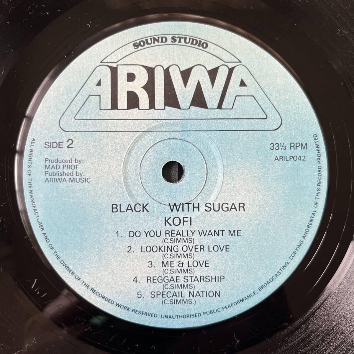 UK盤 LP Kofi Black... With Sugar ARILP042 水色ラベル Mad Professorの画像4