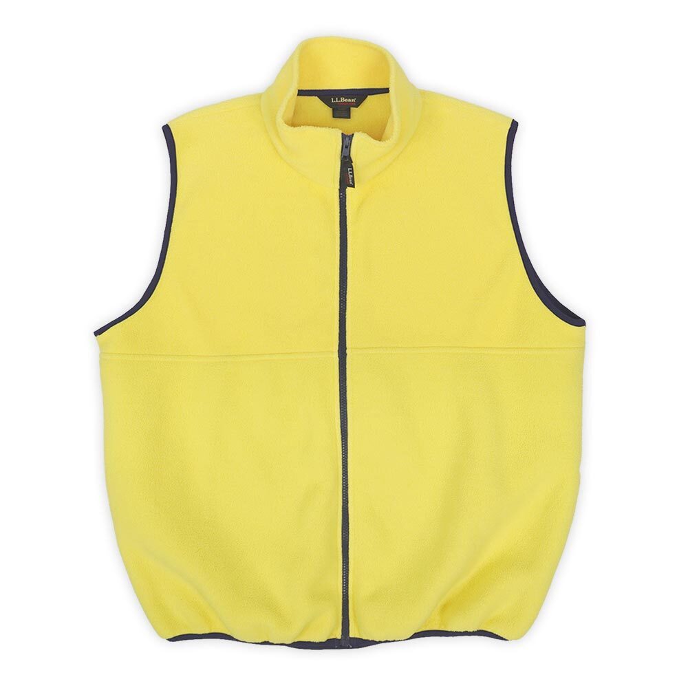 冬ギフト セ 美品 L イエロー/黄色 (-1653) 古着 旧タグ アウトドア オールド フリースベスト 90s OUTDOORS L.L.Bean エルエルビーン 男性用