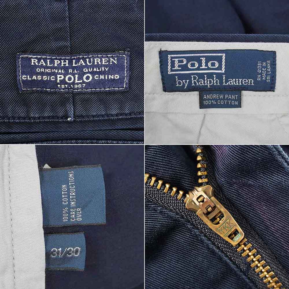 ポロラルフローレン POLO RALPH LAUREN 00s 2000年代 2タック チノパン トラウザー ANDREW PANT (-1790) ネイビー / 紺 W31_画像3