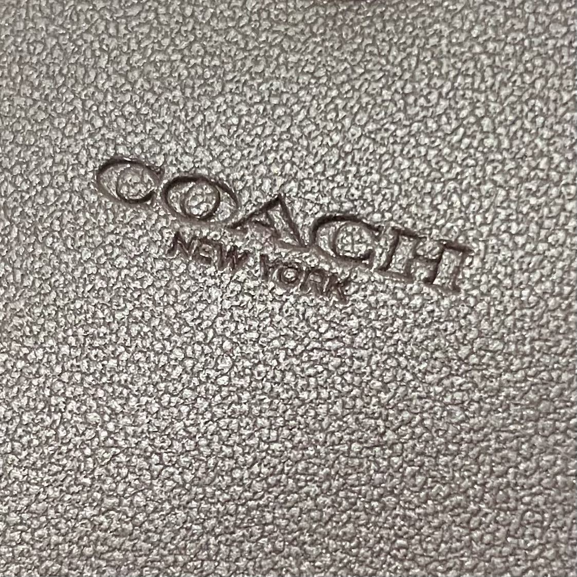 1円スタート！ 未使用保管品 近代 COACH コーチ 二つ折り財布 ミニ財布 折り財布 PVC レザー アイボリー オフホワイト ベージュ バイカラー