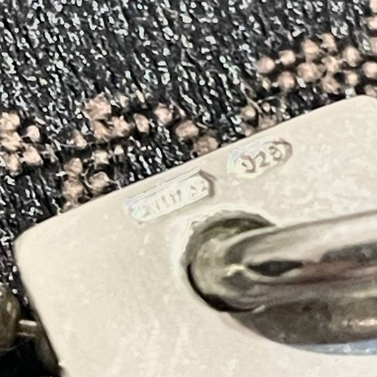 1 иен старт! превосходный товар использование всего лишь GUCCI Gucci серебряный колье Logo plate серебряный 925 аксессуары мужской женский сумка для хранения имеется 