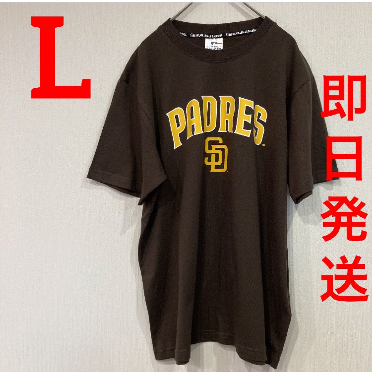 MLB サンディエゴ パドレス ロゴ Tシャツ ダルビッシュ有 松井裕樹 大谷翔平 ライバル球団 ブラウン Lサイズ