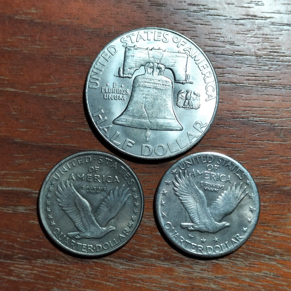4952　アメリカ古銭3枚　ハーフダラー_画像2