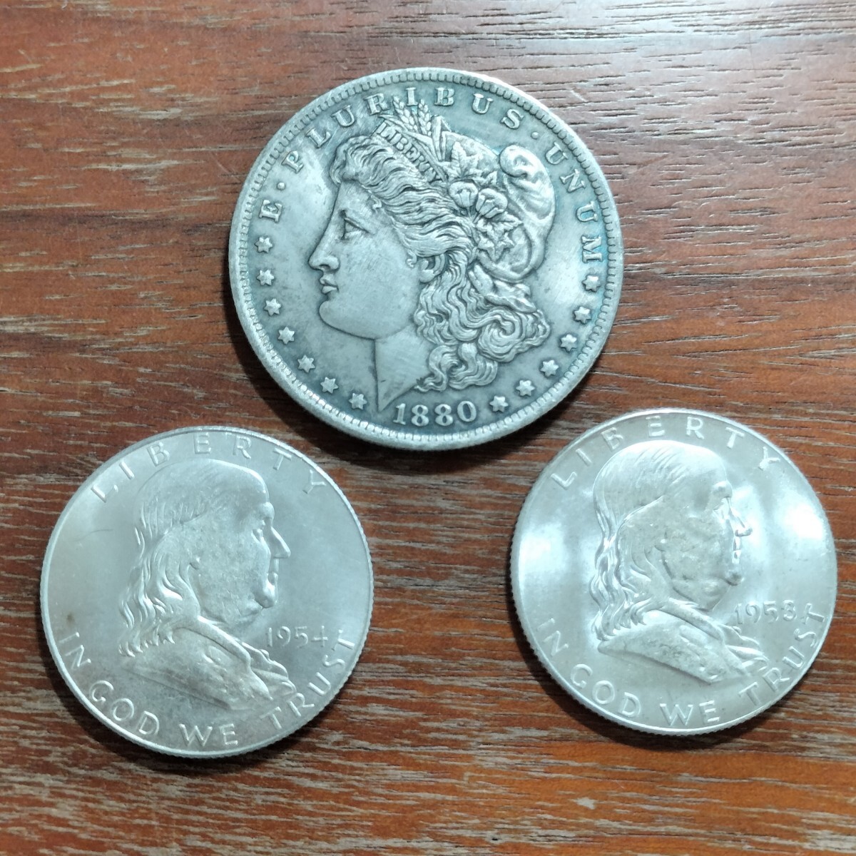 9202　海外古銭　アメリカコイン　3枚　モルガン　イーグル_画像1