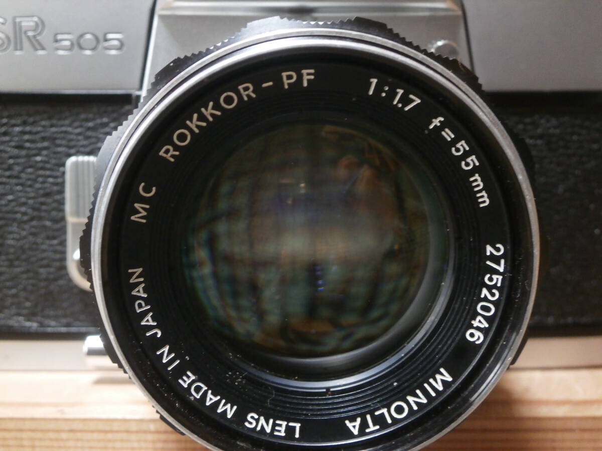 minolta SR 505 MC ROKKOR-PF 1:1.7 f=55mm レンズ付き 動作確認済みの画像9