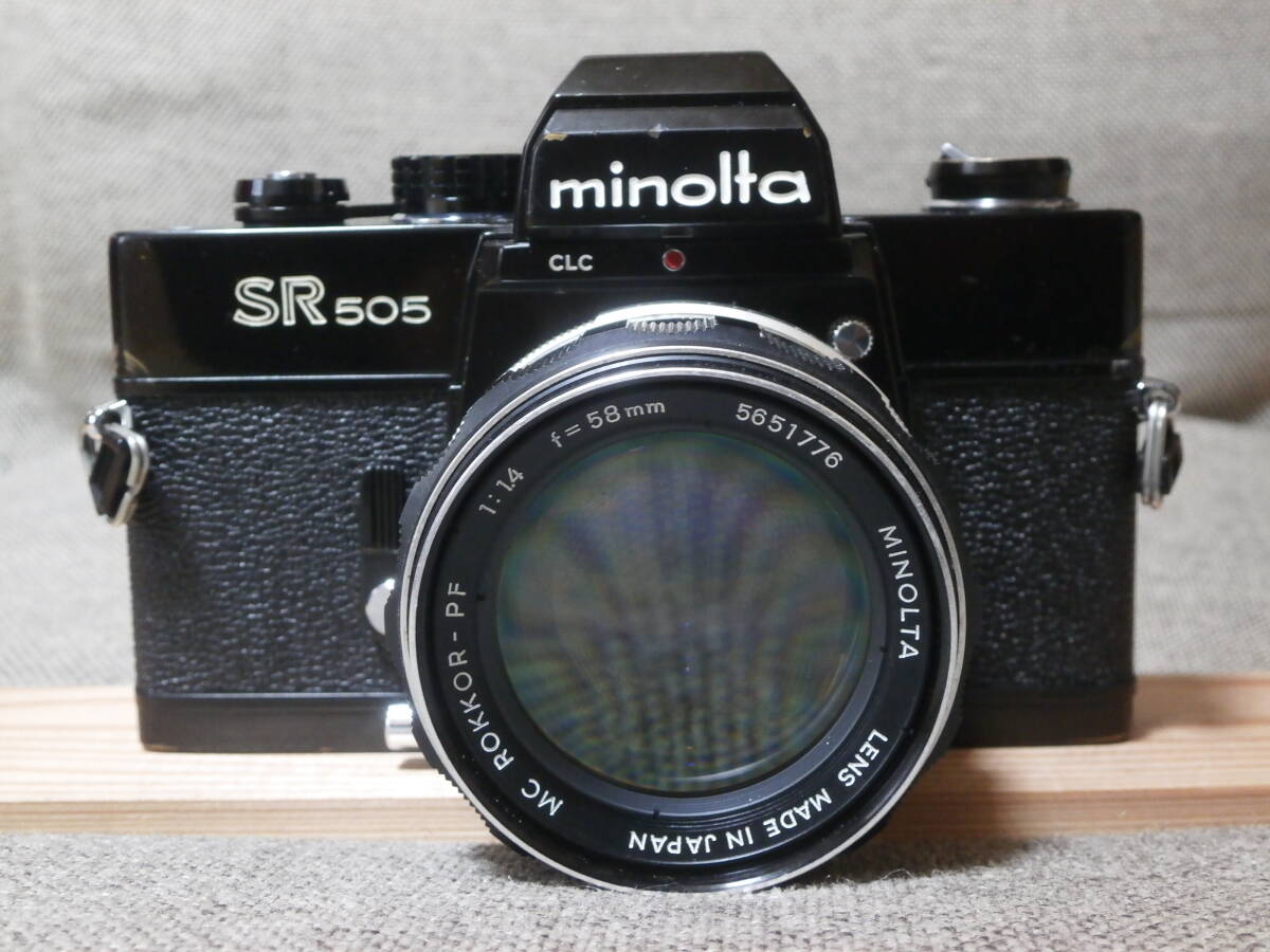 minolta SR 505 MC ROKKOR-PF 1:1.4 f=58mm レンズ付き 動作確認済みの画像1