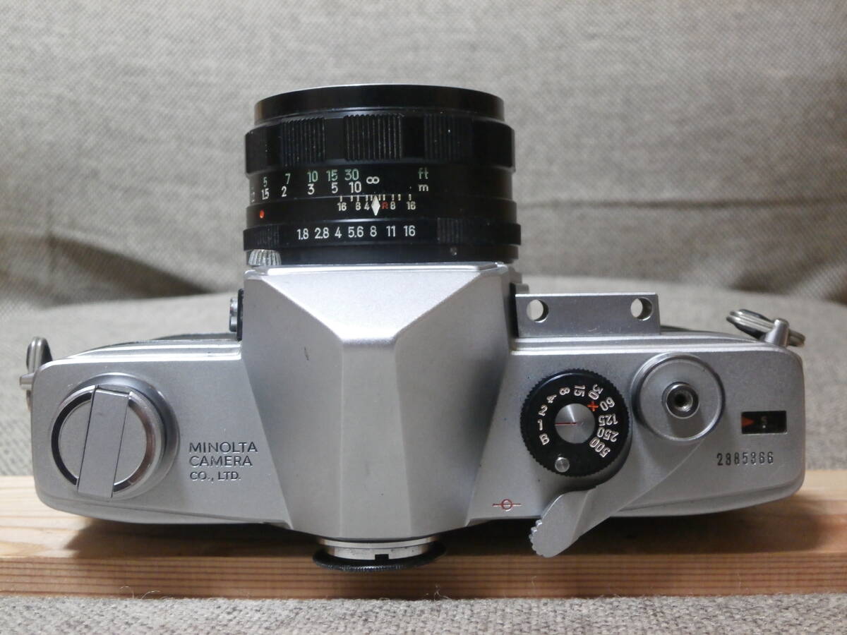 minolta SR-1 AUTO ROKKOR-PF 1:1.8 f=55mm レンズ付き　動作確認済み_画像6