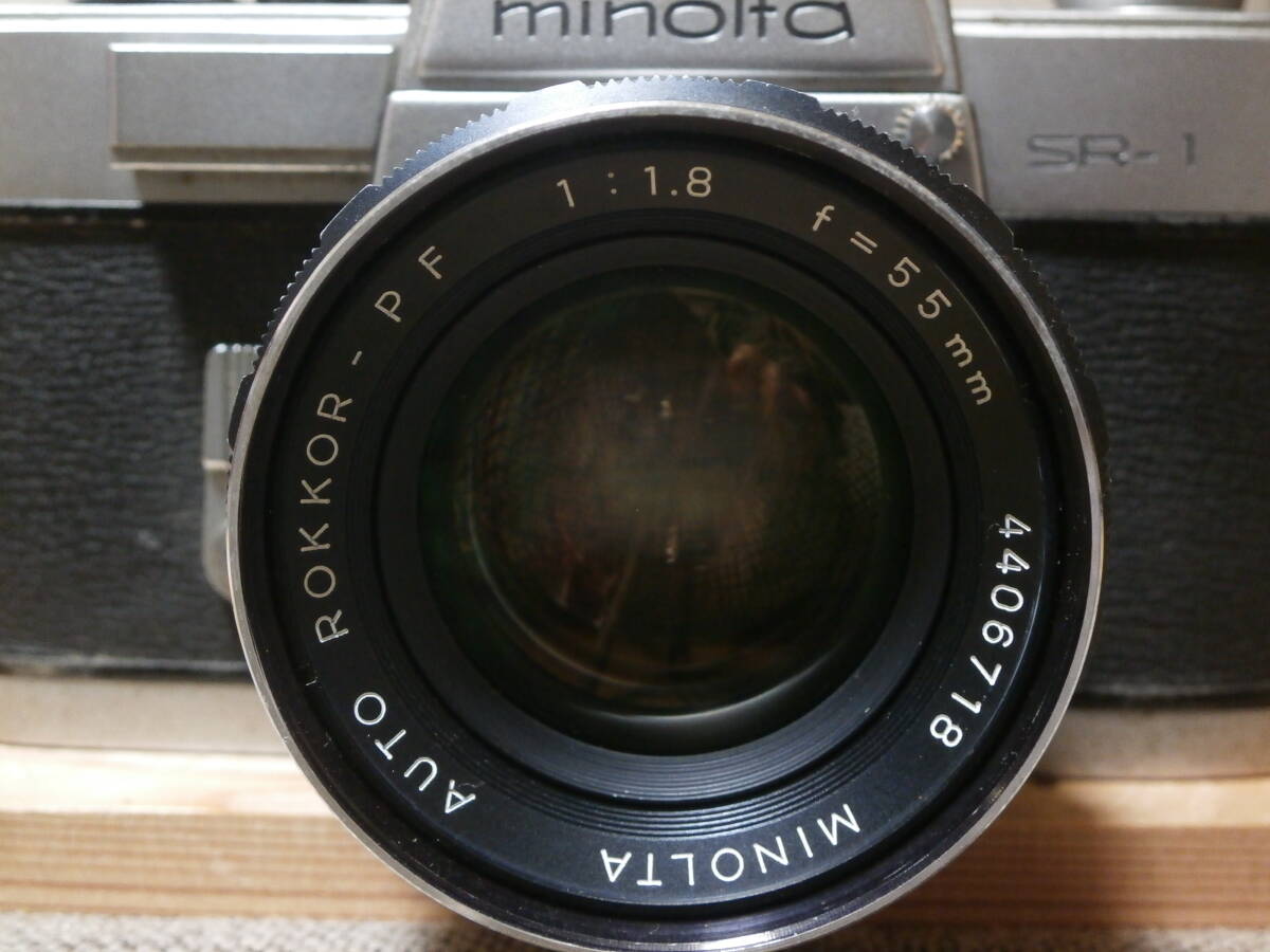minolta SR-1 AUTO ROKKOR-PF 1:1.8 f=55mm レンズ付き　動作確認済み_画像9