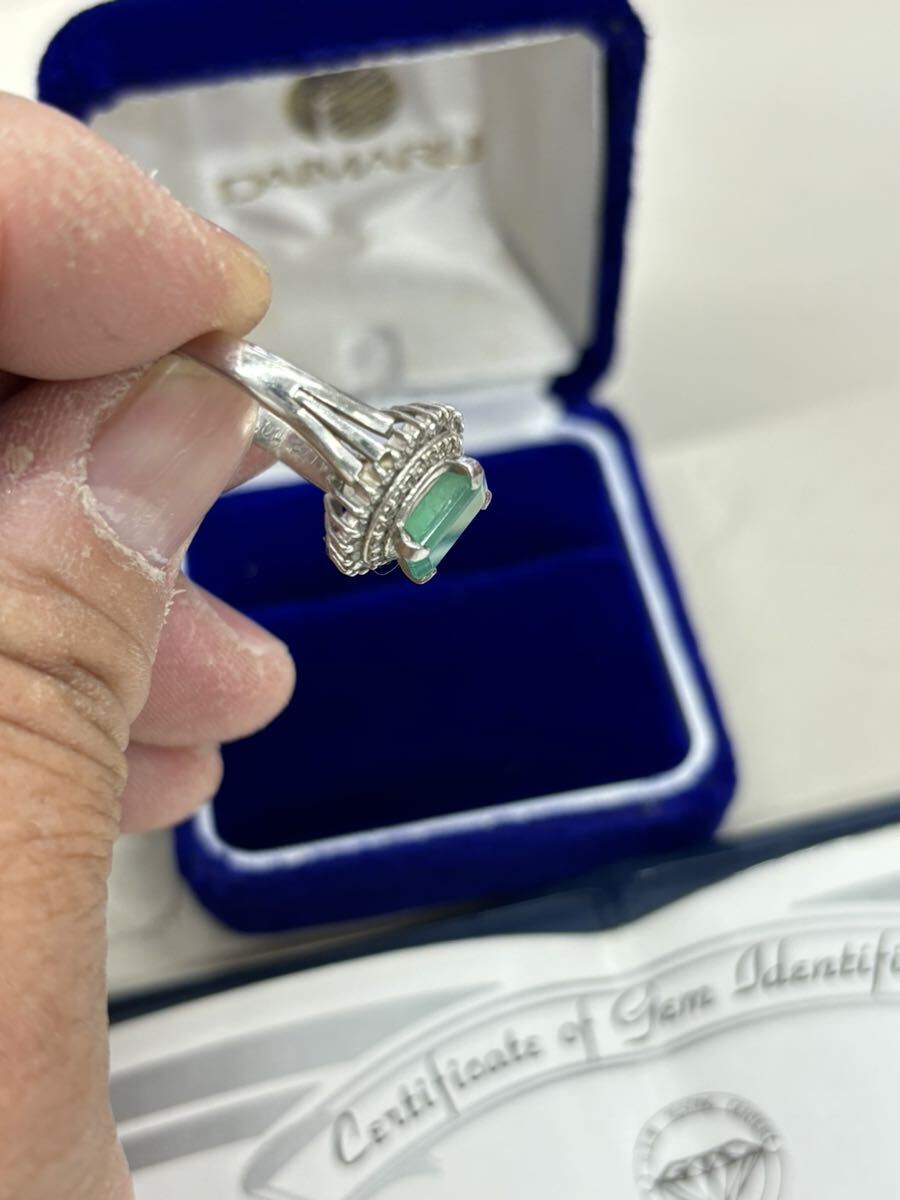 B4181[ antique ] emerald 1.72ct diamond attaching 0.39ct ring pt900 large circle general merchandise shop . buy 