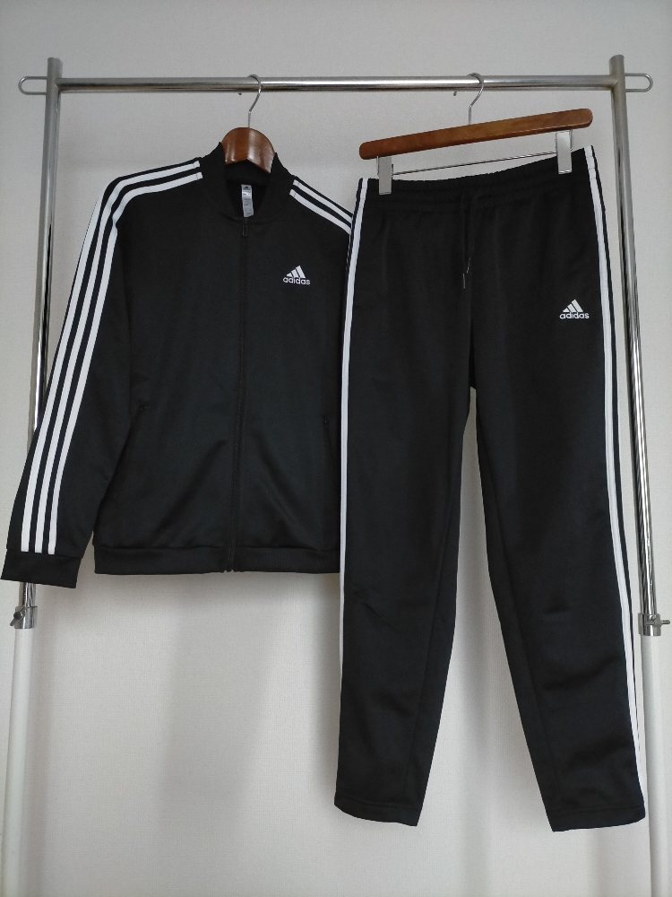  прекрасный товар adidas ESSENTIALS 3-STRIPES TRACK SUIT Adidas Esse n автомобиль ruz3 полоса -тактный Lux -tsuOT чёрный × белый * верх и низ выставить 