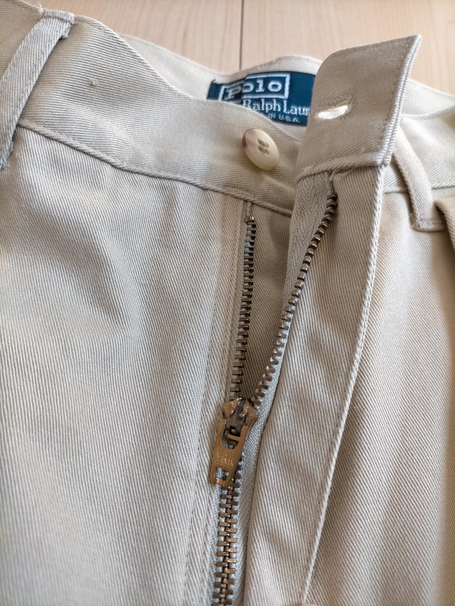 新品 デッドストック 90s ビンテージ USA製 POLO RALPH LAUREN POLO CHINO ポロラルフローレン 2タック チノパンツ CLASSIC PANT W30L34の画像5