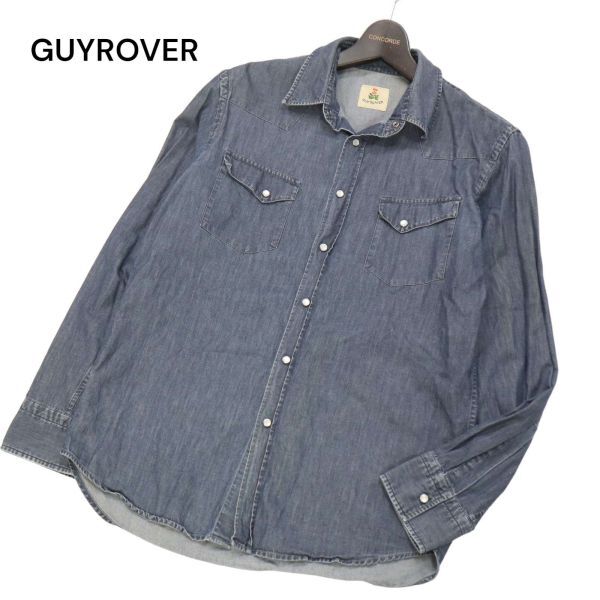 GUYROVER ギローバー 通年 USED加工★ 長袖 ウエスタン デニム シャツ Sz.40/15 3/4　メンズ ルーマニア製　I4T01074_3#C