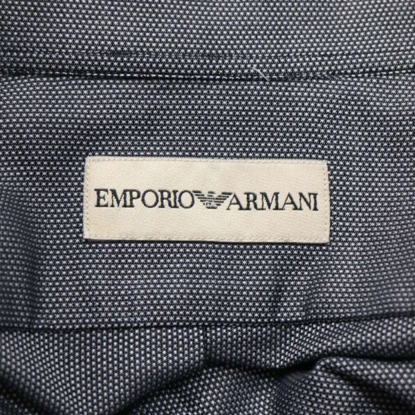 EMPORIO ARMANI エンポリオ アルマーニ 通年 長袖 コットン ドレス シャツ Sz.39/15 3/4　メンズ グレー　I4T01465_4#C_画像5