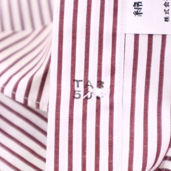 【新品 未使用】 LANVIN COLLECTION ランバン コレクション 通年 長袖 ストライプ ドレス シャツ Sz.42-80　メンズ 日本製　I4T01347_4#C_画像10