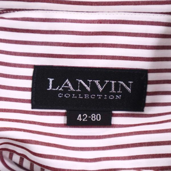 【新品 未使用】 LANVIN COLLECTION ランバン コレクション 通年 長袖 ストライプ ドレス シャツ Sz.42-80　メンズ 日本製　I4T01347_4#C_画像7