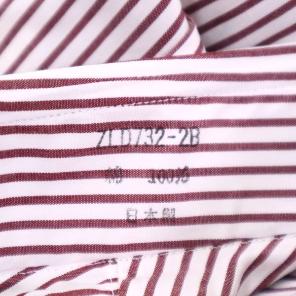 【新品 未使用】 LANVIN COLLECTION ランバン コレクション 通年 長袖 ストライプ ドレス シャツ Sz.42-80　メンズ 日本製　I4T01347_4#C_画像8