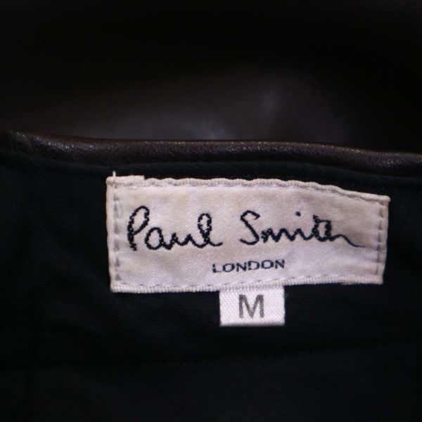 Paul Smith LONDON ポールスミス ロンドン 春夏 フェイク レザー ハーフ ショート パンツ Sz.M メンズ 日本製 ブラウン I4B00761_4#Pの画像6