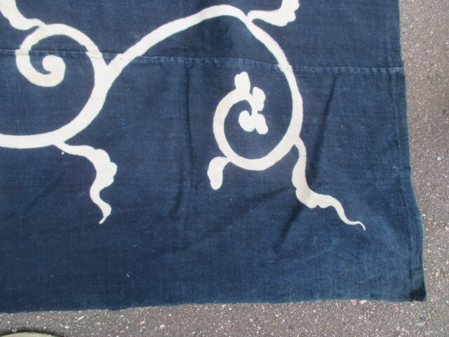 { мир } старый ткань furoshiki индиго окраска дерево хлопок переделка Tang . документ маленький дыра иметь 4 ширина подлинная вещь 