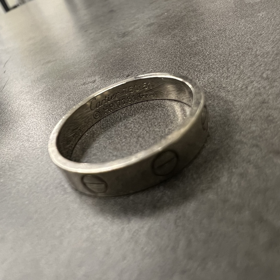1 старт [ б/у ]Cartier Cartier кольцо кольцо серебряный 750 10 номер свадьба WD женский 