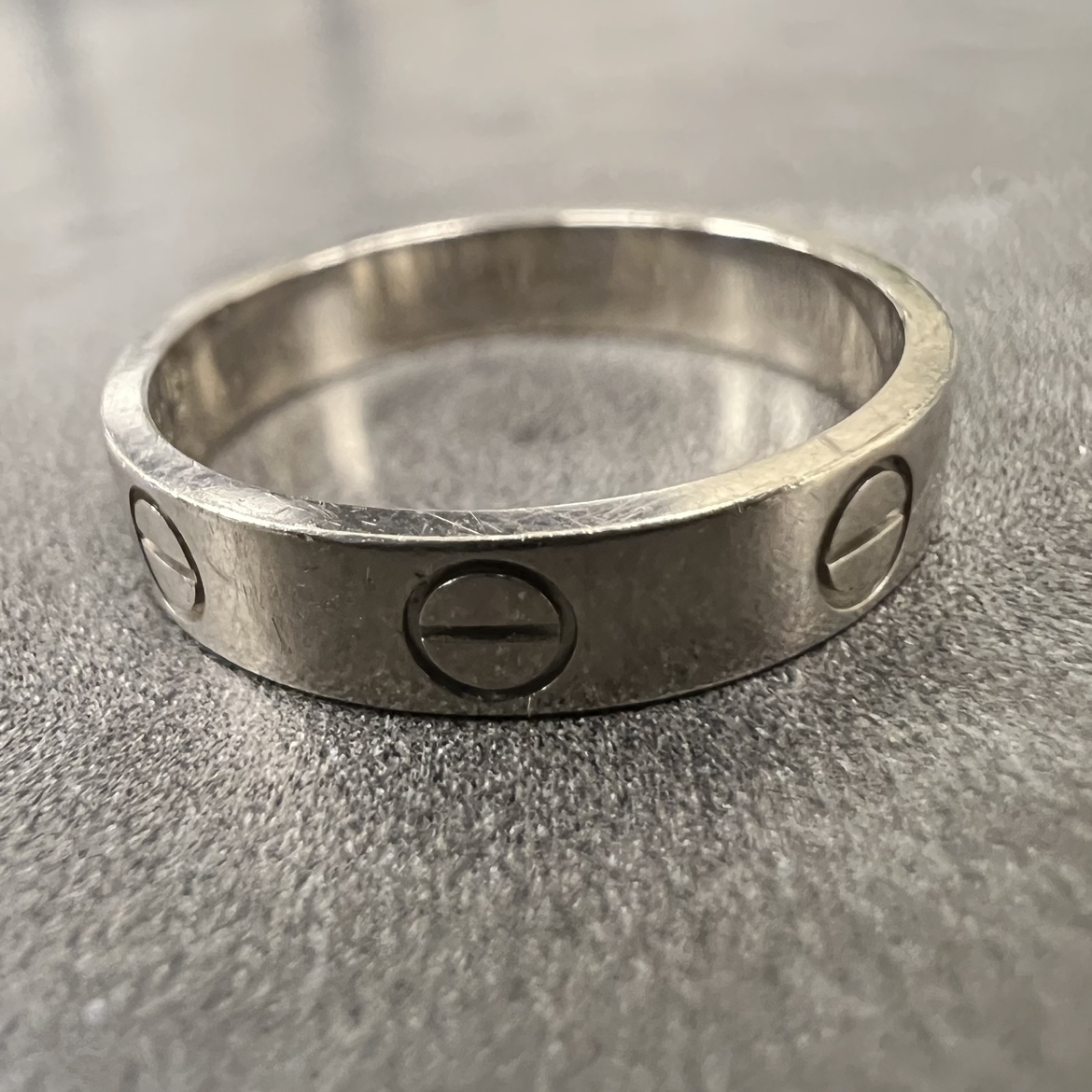 1 старт [ б/у ]Cartier Cartier кольцо кольцо серебряный 750 10 номер свадьба WD женский 