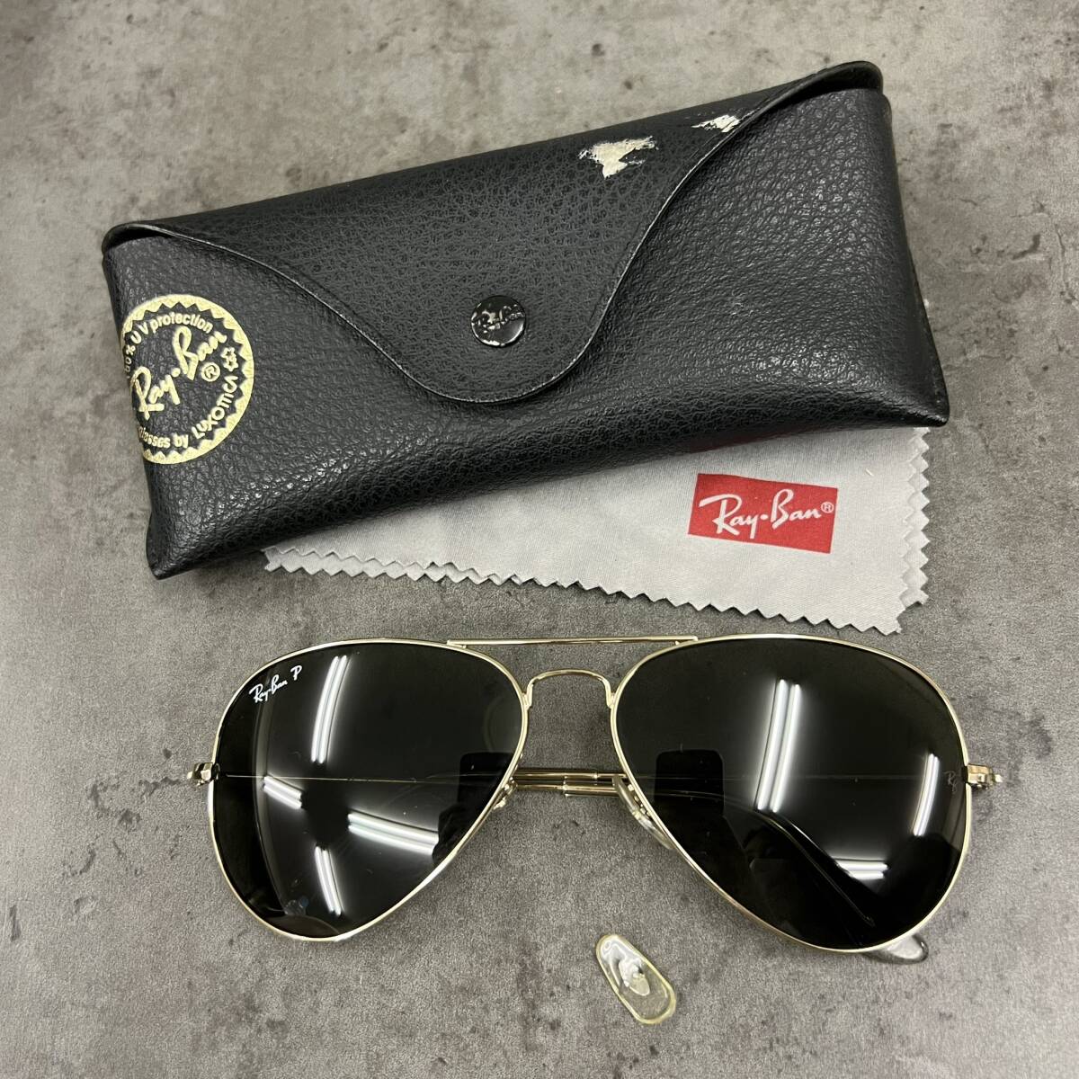 1000円スタート【】RayBan レイバン 偏光サングラス 眼鏡 ゴールド 