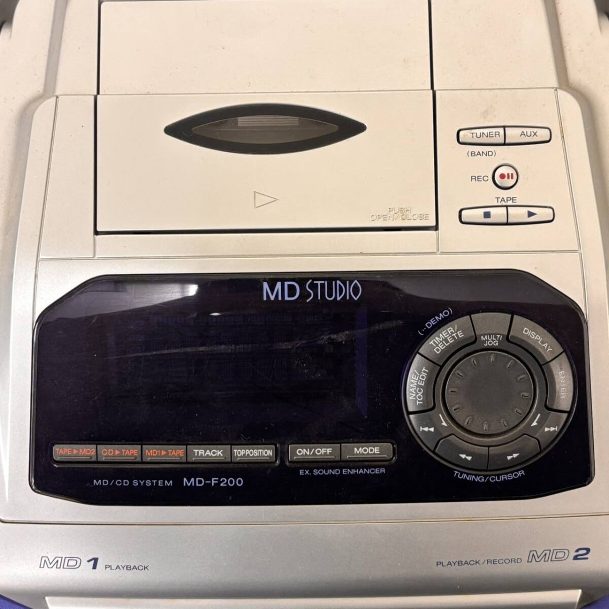 1000円スタート【稼動品】SHARP MD-F200 MD/CDラジカセ オーディオ シャープ ラジカセ 中古 訳アリ_画像3