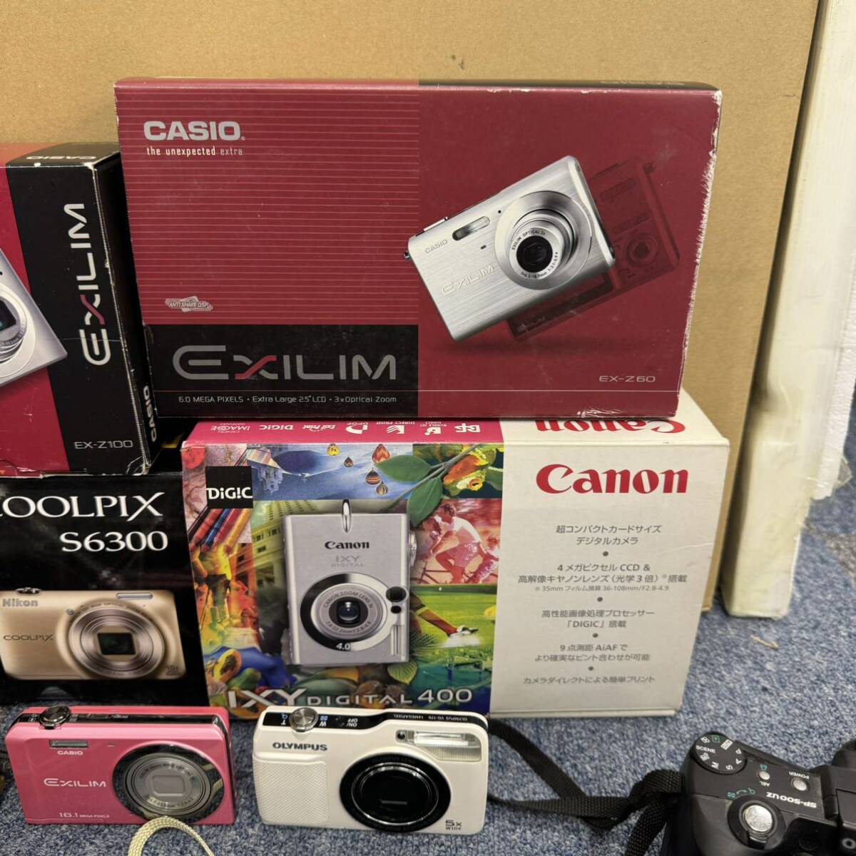 1スタ【まとめ28点】SONY Canon Panasonic CASIO FUJIFILM OLYMPUS TOSHIBA コンパクトデジタルカメラ 大量 中古 動作未確認の画像3