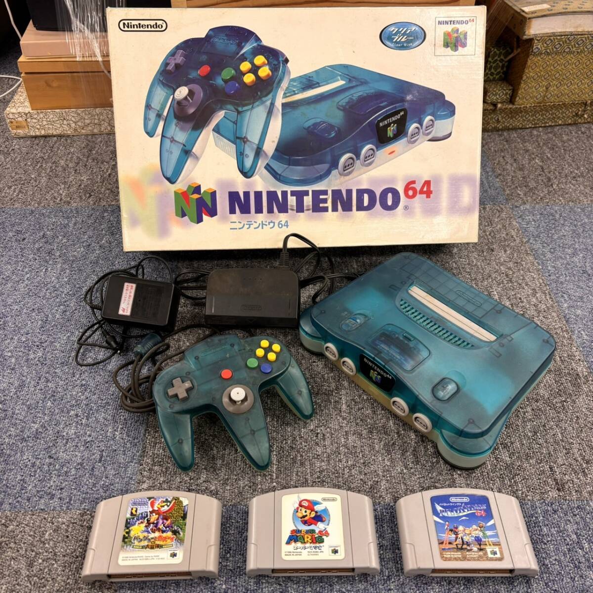 1000円スタート【動作未確認】NINTENDO NUS-001 Nintendo64 クリアブルー スケルトン 任天堂 中古