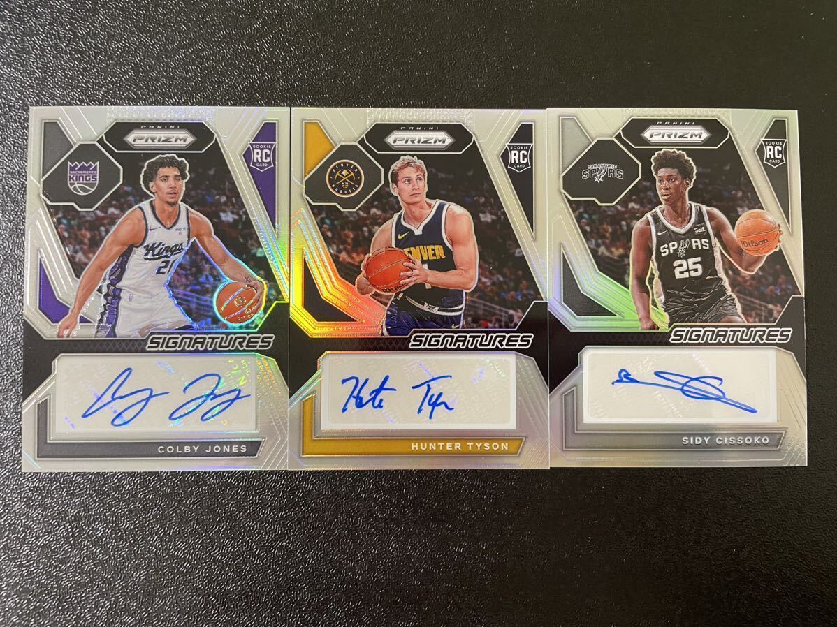 2023-24 Panini NBA Prizm sidy cissoko hunter Tyson corey jones Silver Prizm Rookie Auto 直筆サイン パラレル3枚セット　NBAカード_画像1