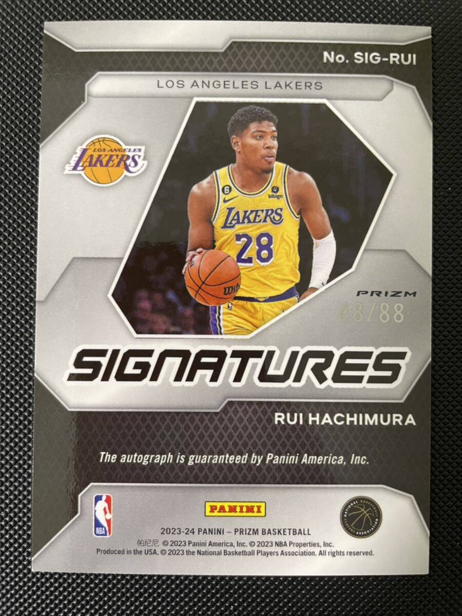 88枚限定 2023-24 Panini prizm choice red 八村塁 直筆サインカード HACHIMURA rui Autograph レイカーズユニフォーム 大活躍！の画像2