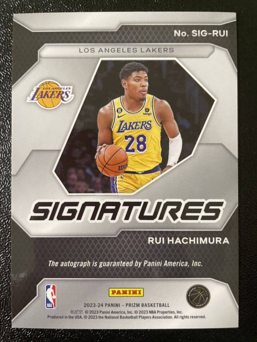 1円スタート！2023-24 Panini prizm 八村塁 直筆サインカード HACHIMURA rui Autograph レイカーズユニフォーム 大活躍！の画像2