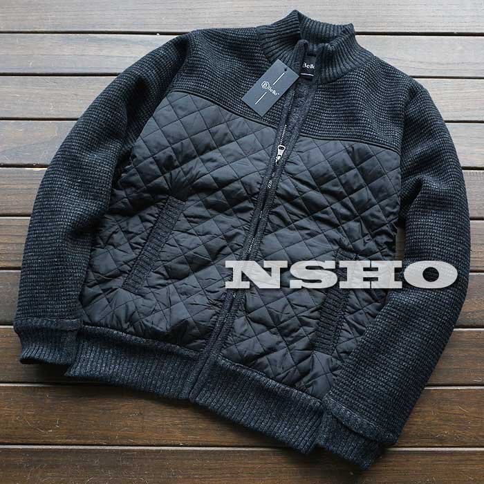 3291[XXL]#EU departure BELLO lining reverse side boa spring autumn winter knitted blouson quilt switch Zip up jacket 