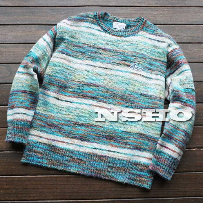 3349【XL】国内未発売 BETM 完売 デザイナーズ WOOL混 高級 民族ネイティブ 春秋冬 ニット セーター 軽量の画像1