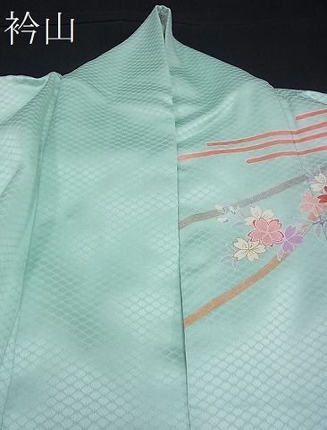 平和屋野田店■豪華振袖　扇面霞花文　暈し染め　金銀彩　逸品　BAAC9657ts_画像6